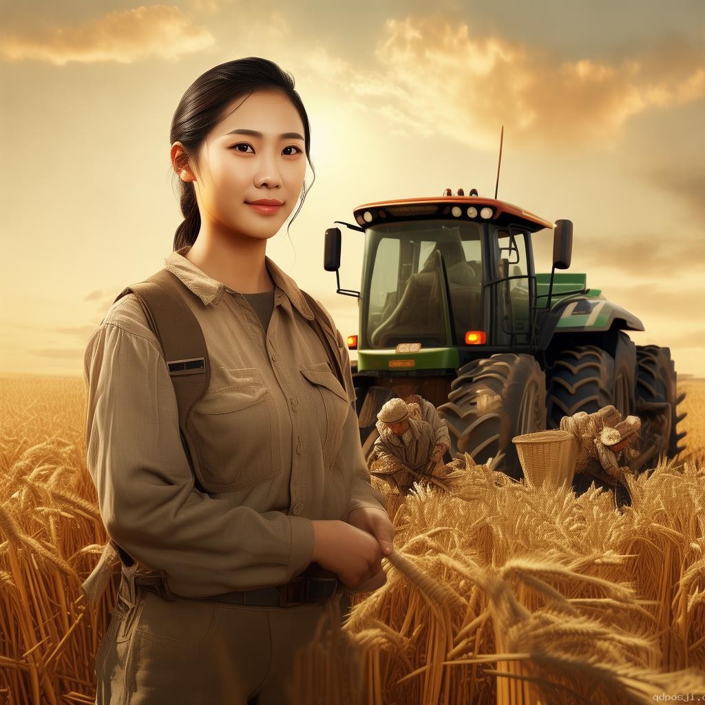 95后女农机手与传统麦收方式的成就感对比